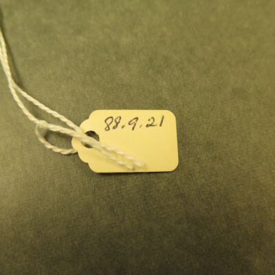Number on tag.: Origsize: 4.5" (w) x 17.5" (l); Origformat: Artifact