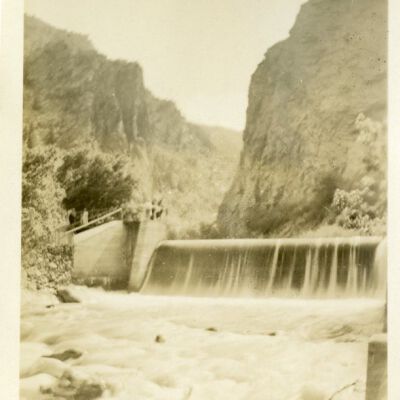 Spillway at Eldorado Springs, Colorado, 1931: Origsize: 2.5" x 3.5"; Origformat: Print-Photographic; Resolution: 1500dpi