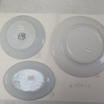 Bottom of all 3 plates.: Origsize: 1" (h) x 9" (dia); Origformat: Artifact