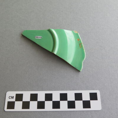Back of plate.: Origsize: 1.5" (h) x 6.5" (w); Origformat: Artifact