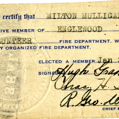 Milton Mulligan's Colorado State Firemen's Association Membership Cards, 1937