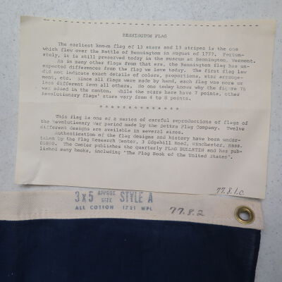Card associated with flag.: Origformat: Artifact