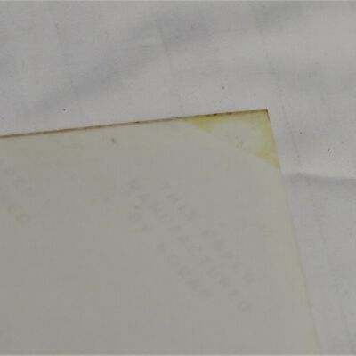 Condition: Verso: adhesive residue in top PR corner and acid burn along top edge (2018-09-14): Origformat: Other