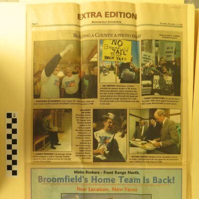 Back of newspaper.: Origsize: 12.5" (w) x 22.75" (; Origformat: Artifact