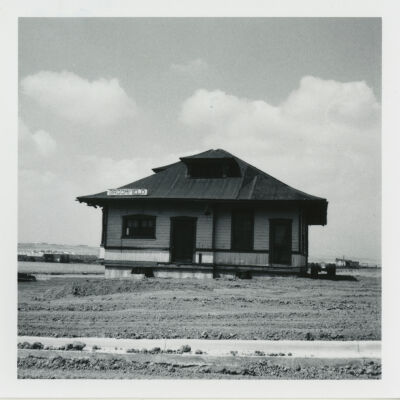 Front View of the Broomfield Train Depot at its new Location at Lac Amora Park