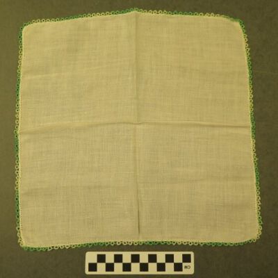 Front of handkerchief.: Origsize: 12" (w) x 12" (l); Origformat: Artifact