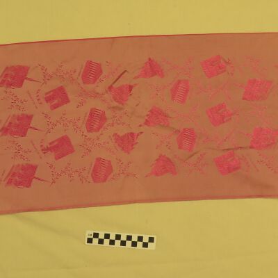 Back of scarf.: Origsize: 12.5" (w) x 46" (l); Origformat: Artifact