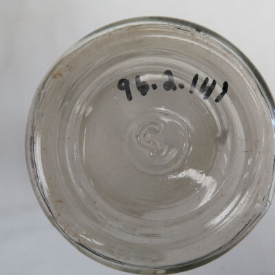 Number on bottom of jar.: Origsize: 7.5" (h) x 3.75" (di; Origformat: Artifact