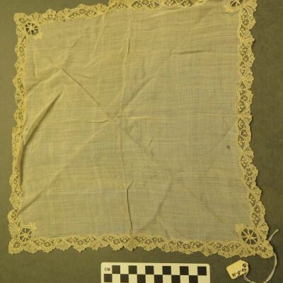 Front of handkerchief.: Origsize: 8" (w) x 10" (l); Origformat: Artifact