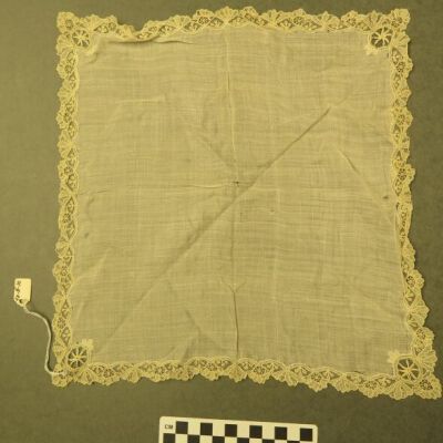 Back of handkerchief.: Origsize: 8" (w) x 10" (l); Origformat: Artifact
