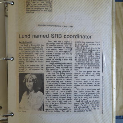 Senior Resources 1986-1987 Scrapbook