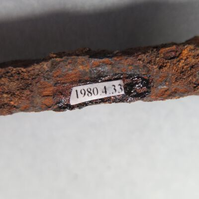 Number of rail spike.: Origsize: 9.5" (l) x 1" (diam); Origformat: Artifact