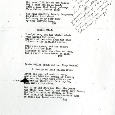 Poems by Frances H. Ridsdale, undated: Origsize: 8 1/2" x 11"; Origformat: Paper; Resolution: 300dpi
