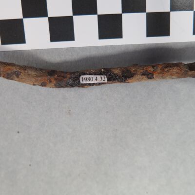 Number of nail.: Origsize: 5" (l) x .75" (diam); Origformat: Artifact