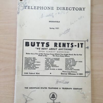 Spring 1957 Broomfield Telephone Directory