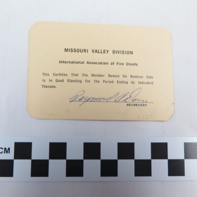 Back of card.: Origsize: 4" (w) x 2.5" (l); Origformat: Artifact