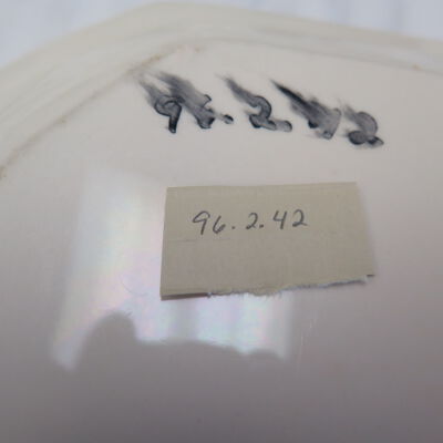 Bottom of plate.: Origsize: 1" (h) x 13" (w) x 9; Origformat: Artifact