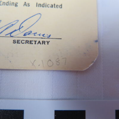 Number on card.: Origsize: 4" (w) x 2.5" (l); Origformat: Artifact