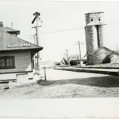 Broomfield Train Depot at its Original Site with No Trespassing Sign