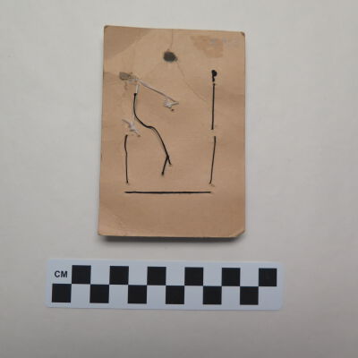 Back of card.: Origsize: 3" (w) x 4.5" (l); Origformat: Artifact