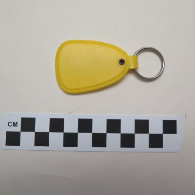 Back of key chain.: Origsize: 3" (w) x 1.5" (l); Origformat: Artifact