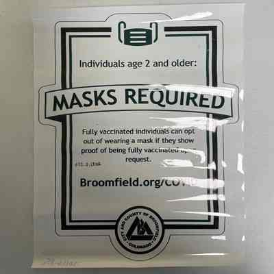 COVID-19 "Masks Required" Window Cling Sign