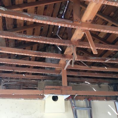 Honey House Ceiling During 2022 Renovations