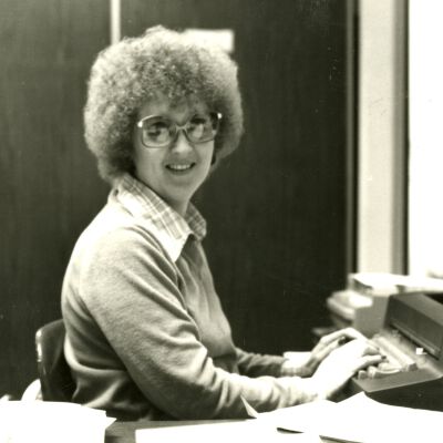 Woman at Desk with Typewriter