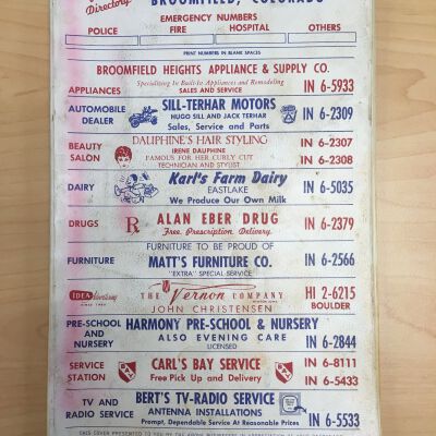 1961 Broomfield Telephone Directory
