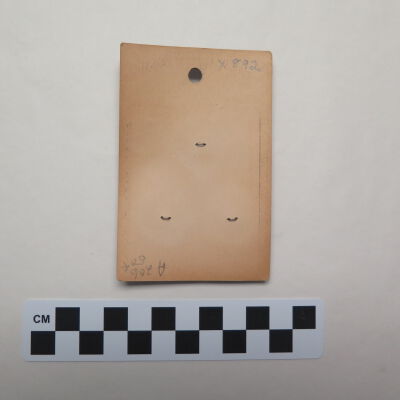 Back of card.: Origsize: 2.5" (w) x 4.5" (l); Origformat: Artifact
