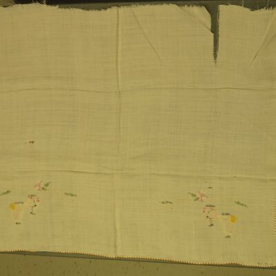 Back of furniture scarf.: Origsize: 18" (w) x 22.5" (l); Origformat: Artifact