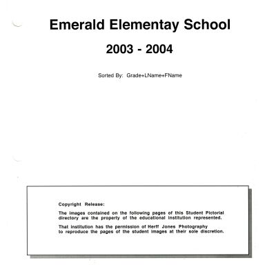 Emerald Elementary School Yearbook 2003-04