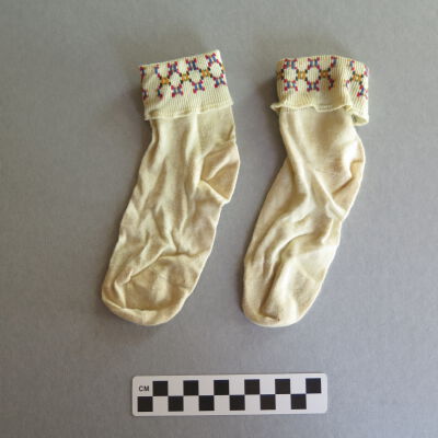 Socks: Origsize: 2" (w) x 7" (l); Origformat: Artifact
