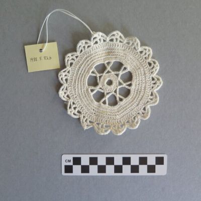 Doily and number of doily.: Origsize: 4.25" (diam); Origformat: Artifact