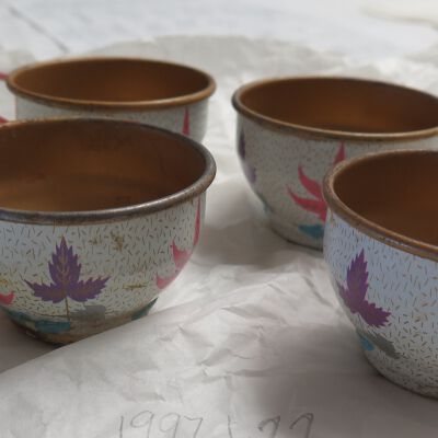 Set of 4 teacups: Origsize: 2.5" (d); Origformat: Artifact