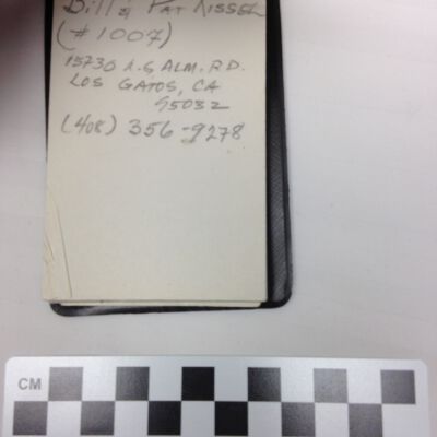 Note on back page of notepad.: Origsize: 0.25" (h) x 3" (w) x; Origformat: Artifact