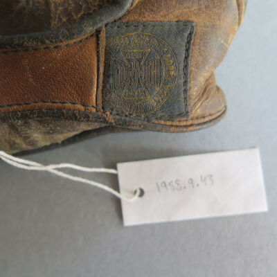 Detail of baseball glove.: Origsize: 1" (h) x 10" (w) x 9; Origformat: Artifact