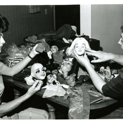 Two Women with Puppets at the Episcopal Church