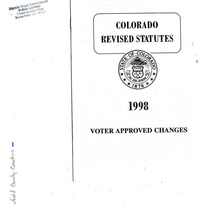 Colorado Revised Statutes- Voter Approved Changes