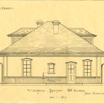 Copy of whiteprint for the Broomfield train depot, 1909: Origsize: 9" x 14"; Origformat: Paper; Resolution: 400dpi