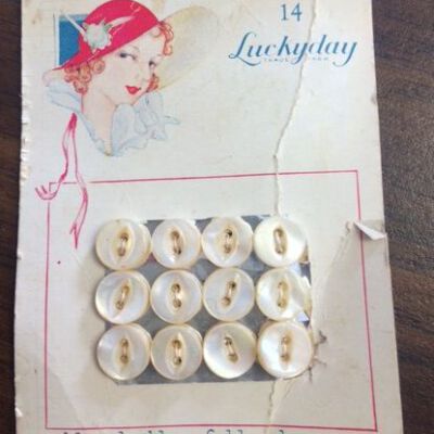 Pearl Buttons on Card