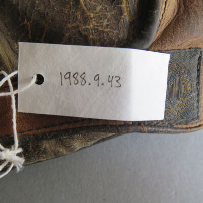 Number of baseball glove.: Origsize: 1" (h) x 10" (w) x 9; Origformat: Artifact