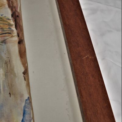 Condition: Staining/tide lines along the bottom of the mat (2018-09-12): Origformat: Artifact