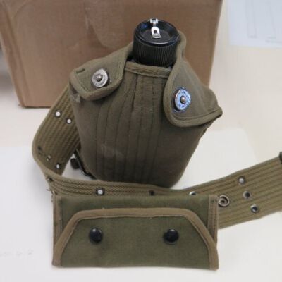 Canteen with case: Origsize: 8" (h) x 5" (w); Origformat: Artifact