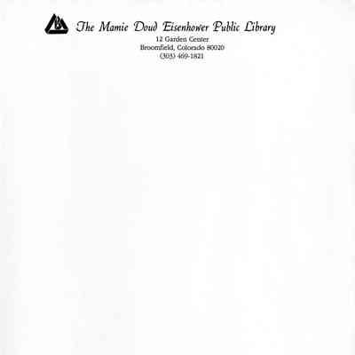 Letterhead from Mamie Doud Eisenhower Public Library