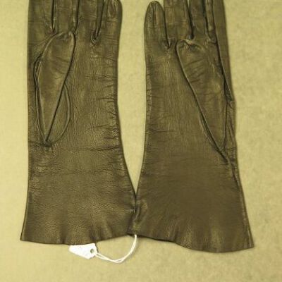 Front of gloves.: Origsize: 4" (w) x 11" (l); Origformat: Artifact