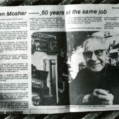 Broomfield Sentinel Article on Glen Mosher's Retirement