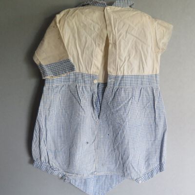 Back of romper: Origsize: 9" (w) x 20" (l); Origformat: Artifact