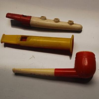 3 of the toys: Origsize: 0.5" (h) x 5" (l); Origformat: Artifact