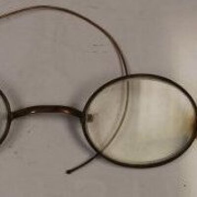 Eyeglasses: Origsize: 1.5" (w) x 5.5" (l); Origformat: Artifact